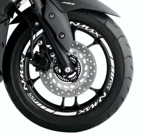 Sticker Velg Yamaha Nmax warna putih bahan reflectiv