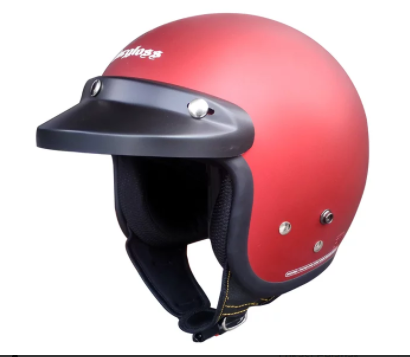 Cargloss Retro Helm Half Face - Deep Red Met Doff