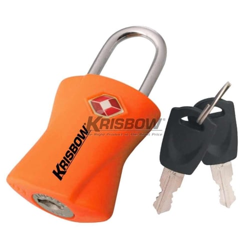 Gembok Tas Padlock W/Key Plastic Orange Tsa361 Krisbow 10097080