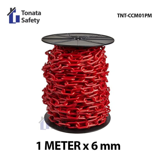 Rantai Plastik / Cone Chain 6mm PER METER / Merah