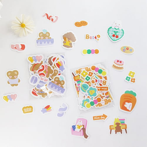 Cookie Bear Flake Stickers Set - Sticker Unik - Sticker Lucu