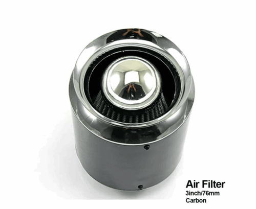 AF Filter Udara Universal 3 Inci-76Mm. Kit Asupan Udara Bertudung Filter Serat Karbon Olahraga Daya Tinggi Kepala Jamur 180MM OEM