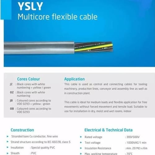 Kabel Kontrol YSLY-JZ 9x2,5mm