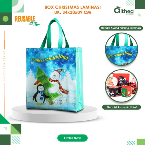 Tas Natal - Goodie Bag Natal Laminasi Spunbond Christmas T34 X P30 X L9