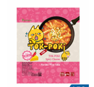 Tokpoki Korean Rice Cake K-Poki Spicy Cheese 150G