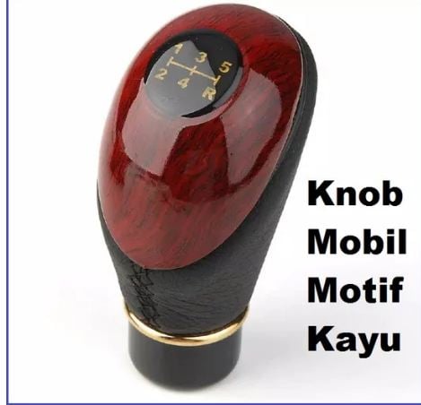 Gear Knob Mobil Motif Kayu