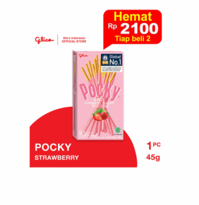 Glico Biscuit Pocky Strawberry 45G