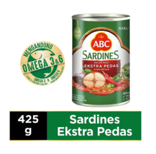 Abc Sardines Extra Pedas 425G