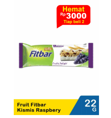 Fitbar Fruit Fitbar Kismis Raspbery 22G