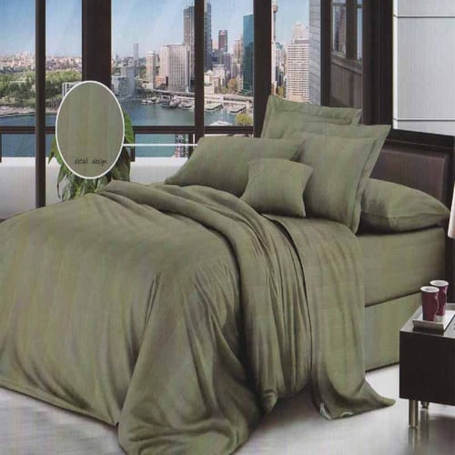 ROSEWELL Bed Cover Microtex Emboss Salur 180x200cm L Green