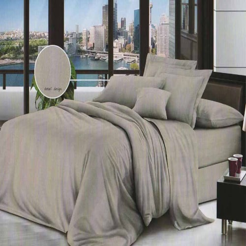 ROSEWELL Bed Cover Microtex Emboss Salur 160x200cm L Brown