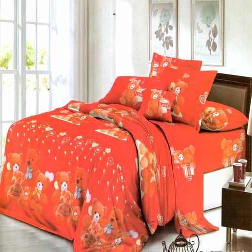 ROSEWELL Bed Cover Microtex 120x200cm Teddy Bear Red