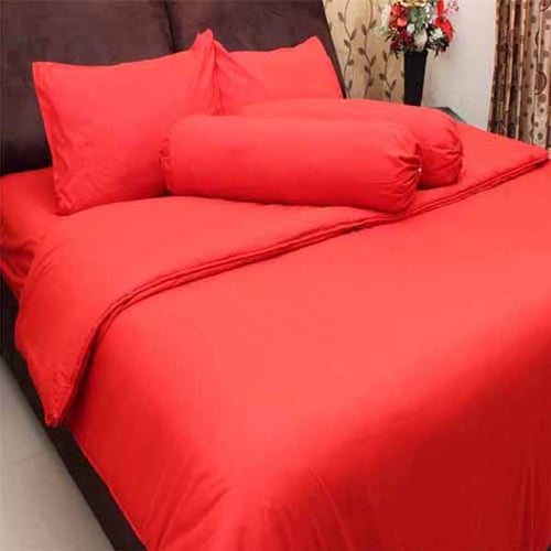 ROSEWELL Bed Cover Microtex Disperse Polos 120x200cm Merah