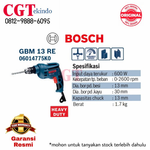 Bor Besi 13mm Bosch GBM 13 RE / Bor Listrik / Bosch Drill Heavy Duty