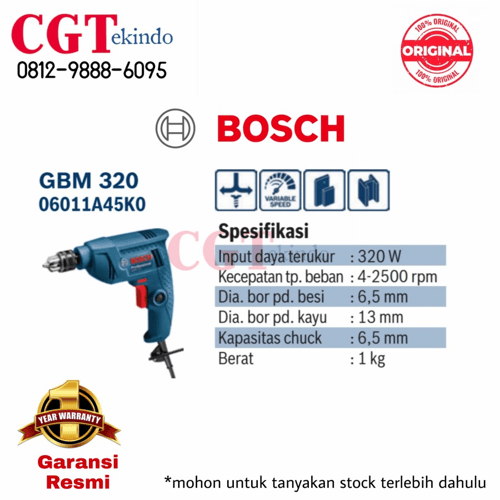 Bor Besi 6mm Bosch GBM 320 / Bor Listrik / Bosch Drill