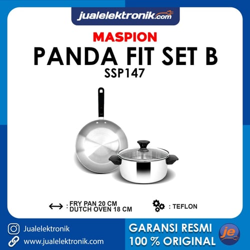 Maspion SSP147 Panda Fit Set B (Fry Pan 20 cm, Dutch Oven 18 cm)