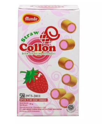 Monde Collon 50gr Makanan Biskuit- STRAWBERRY