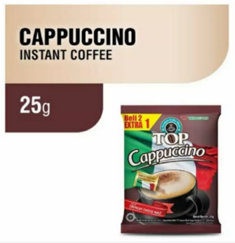 kopi instant top coffee cappuccino 15 sachet