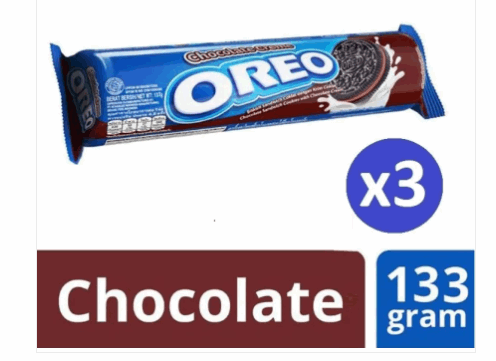 Biskuit OREO sandwich CHOCOLATE Roll 133 gr - ( HARGA 1 PAKET ISI 3 )