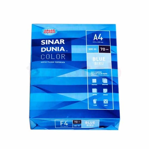 SINAR DUNIA Paper Colour A4 70gr Blue 1 Rim