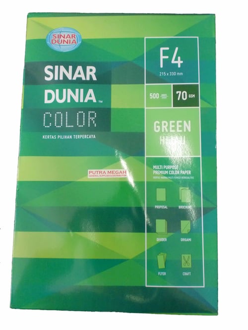 SINAR DUNIA Paper Colour Folio 70gr Green 1 Rim