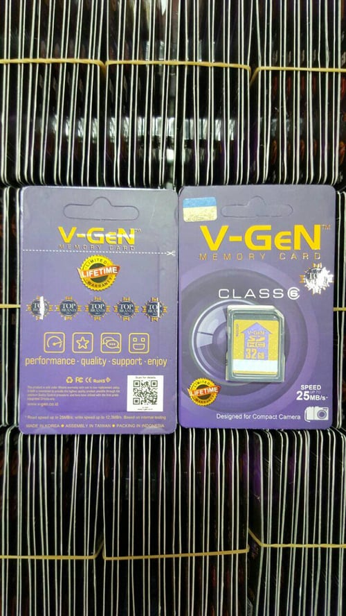 SDHC V-GEN 32GB Class 6 48MB/S  - SDCard VGEN Memory Kamera