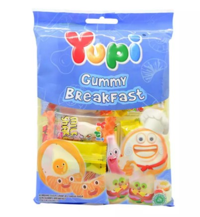 Yupi Gummy Breakfast 95g Permen Kenyal Aneka Rasa