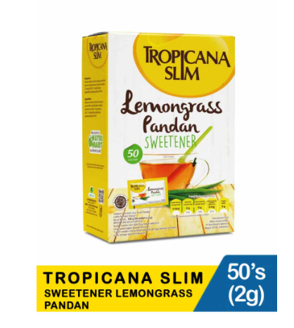 Tropicana Slim Sweetener Lemongrass Pandan 50x2g