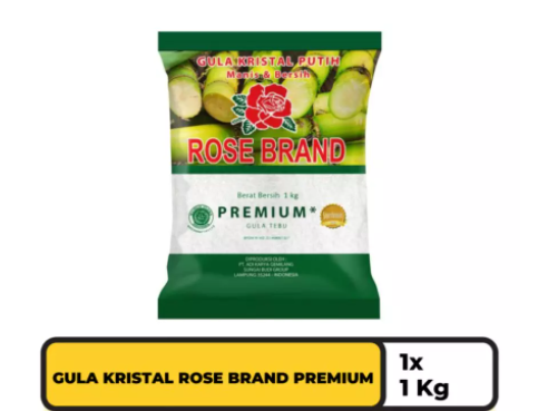 Gula Pasir ROSE BRAND Kristal Premium Hijau 1kg (1 Bungkus)