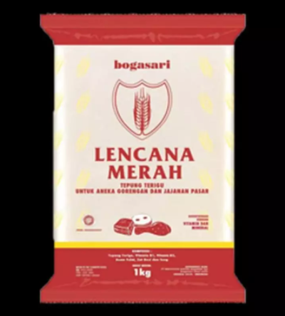Tepung Terigu Lencana Merah 1 kg- 1 dus isi 12 untuk gojek atau
