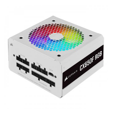 CORSAIR RGB White 650 Watt 80 Plus Bronze Certified Fully Modular CX650F