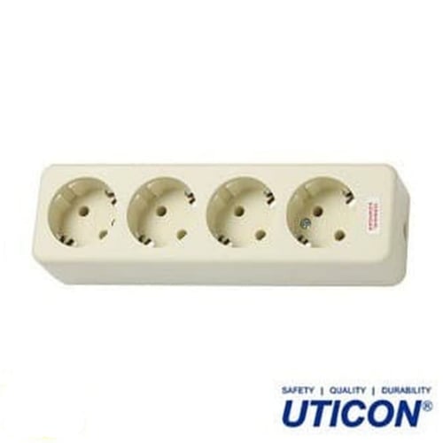 Colokan Kabel UTICON 4 lubang / Stop kontak 4 Lubang Terminal Kuningan