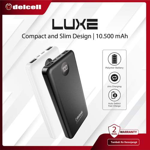 Delcell LUXE Powerbank 10000mAh Digital Display Fast Charge Real Capacity