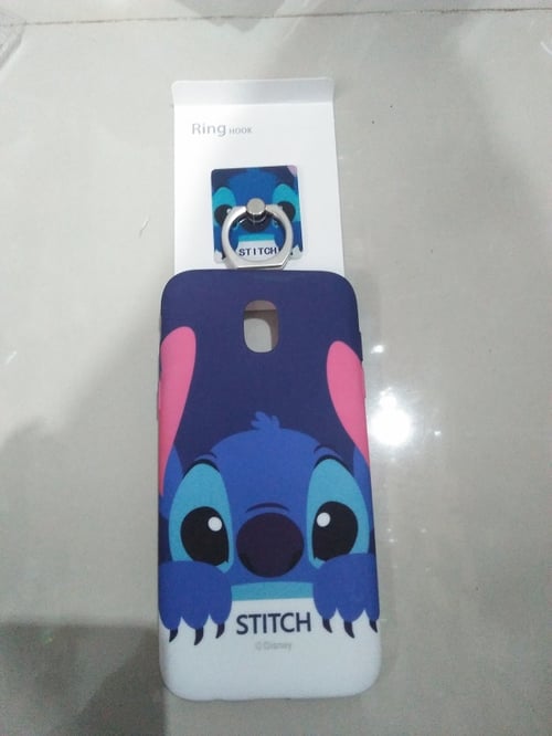 Classic Case Cartoon Face +Ring Softjacket for Samsung Galaxy J7 pro - Stitch