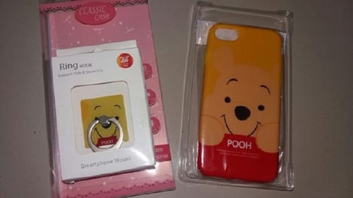 Classic Case Cartoon Face +Ring Softjacket for Apple Iphone6 - Pooh