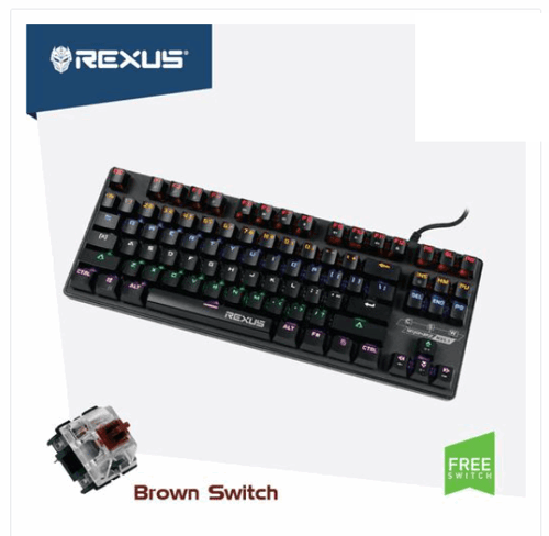 Rexus TKL MX5.1 Legionare Keyboard Gaming Mechanical Brown Switch