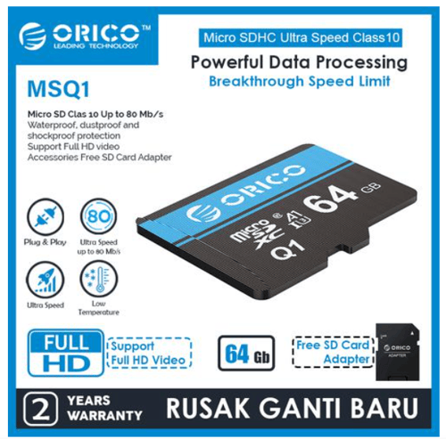 ORICO Micro SD Memory Card MSQ1 64GB