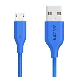 Kabel Charger Anker PowerLine Micro 3ft/0.9m Blue - A8132