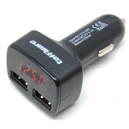 Taffware Chargeran mobil Dual USB Car Charger with LED Display