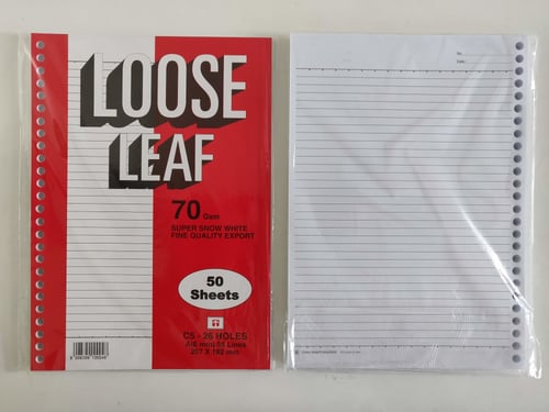 80x Tiara Loose Leaf B5 JIS/ C5 -  50 Lembar 70 Gsm - Kertas File 26 Holes - Bukan Sidu Sinar Dunia Joyko Kiky Big Boss