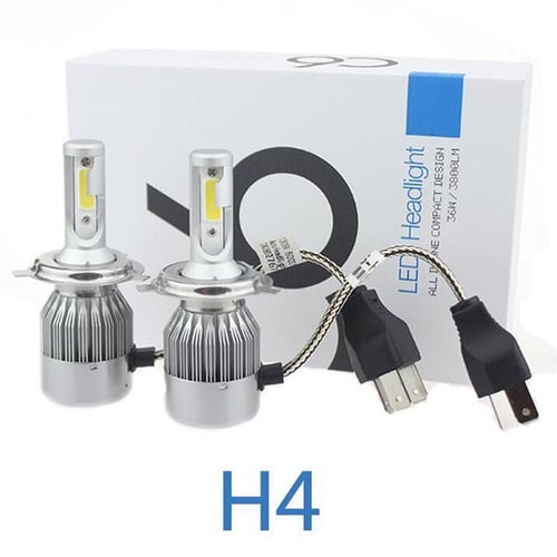 TaffLED Lampu Mobil Headlight Dekat dan Jauh LED H4 COB 2 PCS