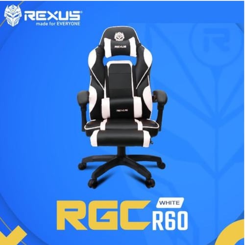 Rexus RGC R60 Gaming Chair with Footrest - White