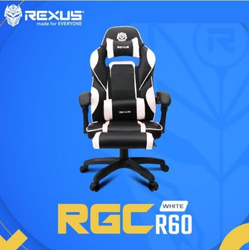 Rexus RGC R60 Gaming Chair with Footrest - White