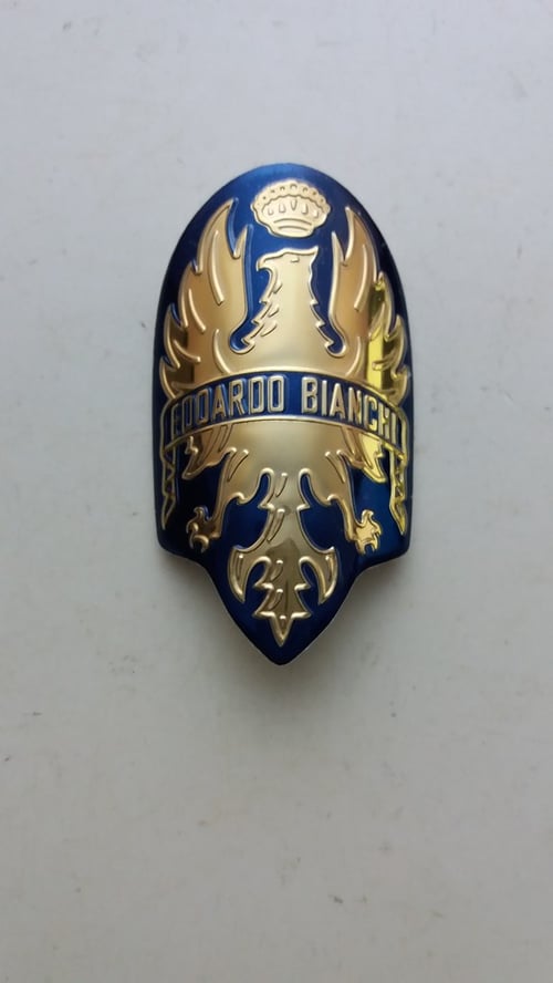 Emblem Sepeda Bianchi Warna Biru Gold