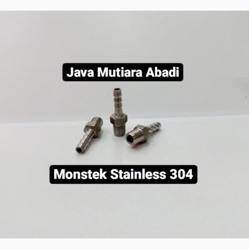 Hose Nipple/Nepel Selang Stainless 1/4(inch)-Monstek Stainless 304