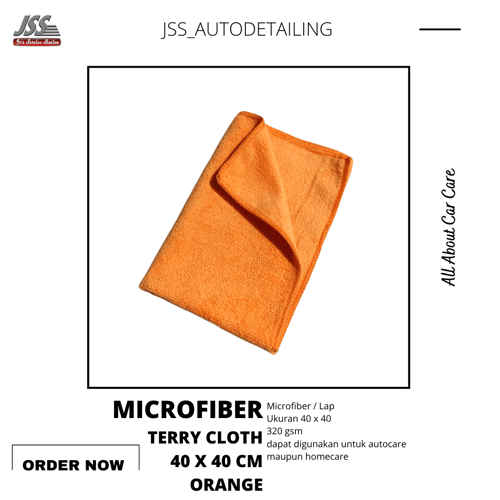 Microfiber Terry Cloth 40 x 40 cm warna Orange