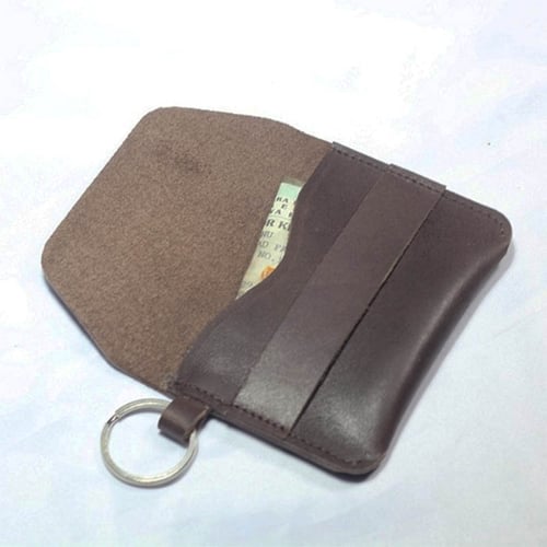 dompet stnk kulit asli sapi warna coklat tua (gantungan kunci mobil)