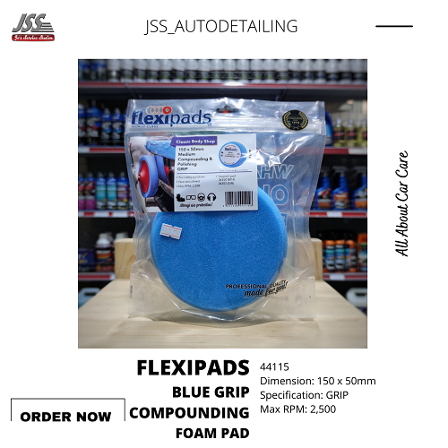 Flexipads 44115 Blue Grip Compounding Foam Pad 150mm x 50mm