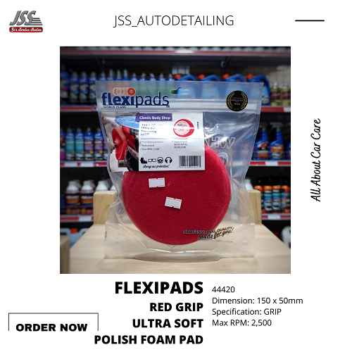 Flexipads 44420 Red Grip Ultra Soft Polishing Foam Pad 150mmx50mm