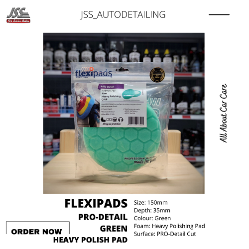 Flexipads 6 in PRO Detail GREEN Heavy Polishing Pad